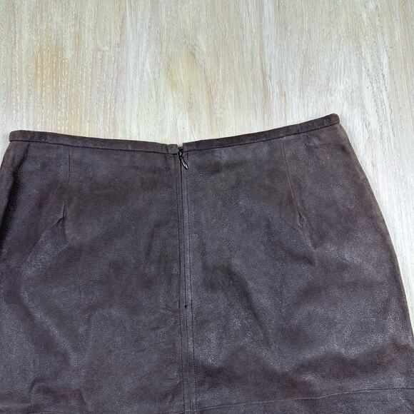 Pow Wow 100% Leather Classic Chic Elegant Workwear Professional Pencil Skirt 10 - Picture 6 of 13